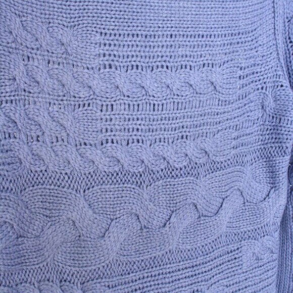 Banana Republic Wool Alpaca Blend‎ Purple Cowlneck Cable Knit Sweater Sz M - Picture 9 of 11